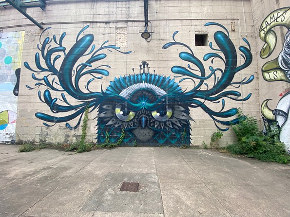 This famous blue owl mural by Jeff Soto (dedicated to his grandfather) has been the site of many selfies over the past decade. This weekend will be your last chance. - SCOTT ELMQUIST