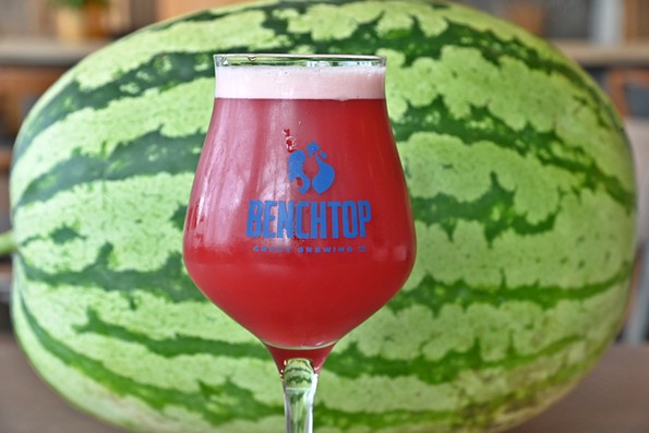 Benchtop Brewing, which is located  in the new Hatch eating establishment, has produced a beer based on Fitzwater's watermelon. - SCOTT ELMQUIST