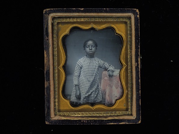 "Young Girl in a Gingham Dress" (detail), ca. 1855, American, 19th century, daguerreotype. Collection of Dennis O. Williams. - COURTESY OF VMFA