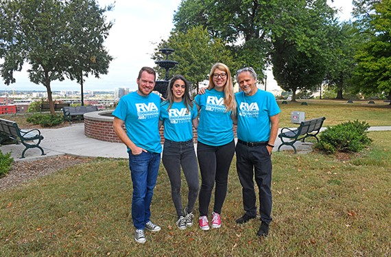 Festival organizers Mike Hardison, Grace Ball, Christina Kann and Robert Pruett stand in Jefferson Park, which is hosting the second annual RVA Booklovers Festival on Saturday, October 19.