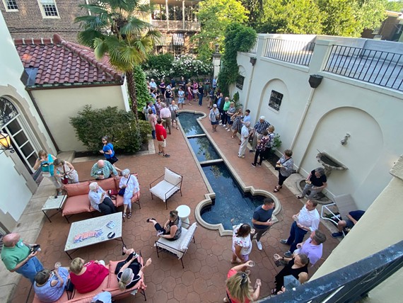 An overhead view of the Quoit Club event on Thursday, May 19 at 2315 Monument Ave.