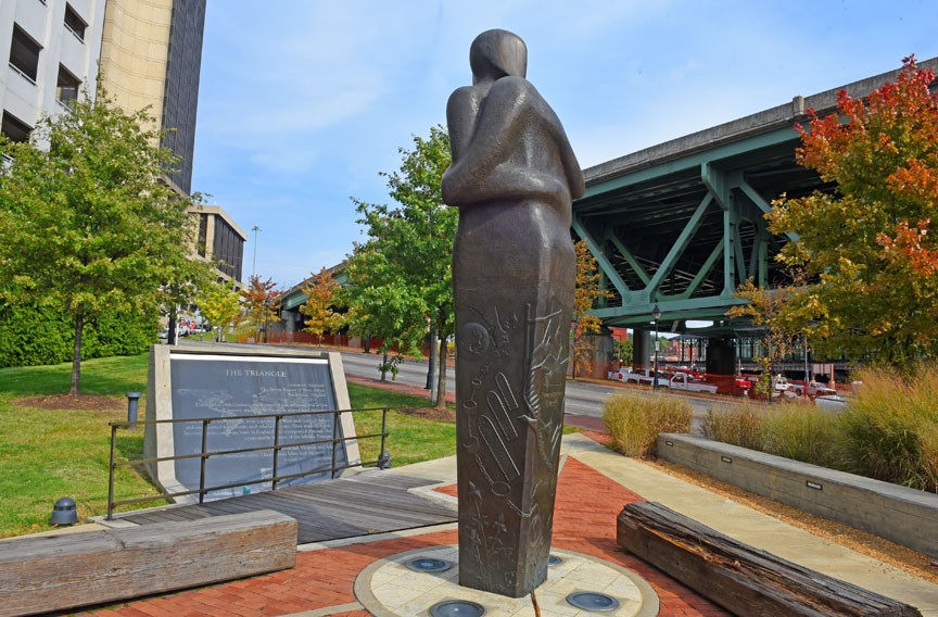 The Reconciliation Statue was unveiled in 2007 at East Main and 15th streets. - SCOTT ELMQUIST