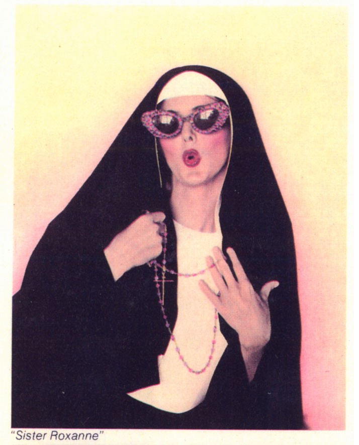 “Sister Roxanne.” Johnson’s mass produced cards were Pop Art with a mission. He thought eccentricity would bring new life to Reagan-era America.