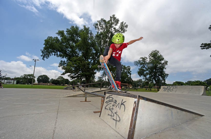 Aiden Veliz, age 8, performs an ollie at Carter Jones Skate Park. Mayor Levar Stoney wants outdoor youth recreation to be a priority for Richmond. - SCOTT ELMQUIST