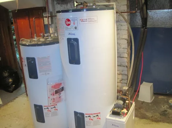 A solar water heating system.
