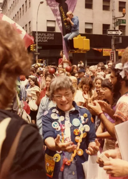 Betty Peterson, attending the June 12 1982 Peace March in New York City. - CANADIAN MUSEUM OF IMMIGRATION AT PIER 21
