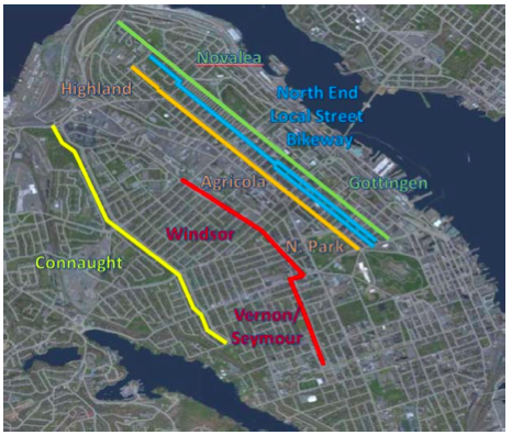 City staff looked at these options for the cross-town connector.