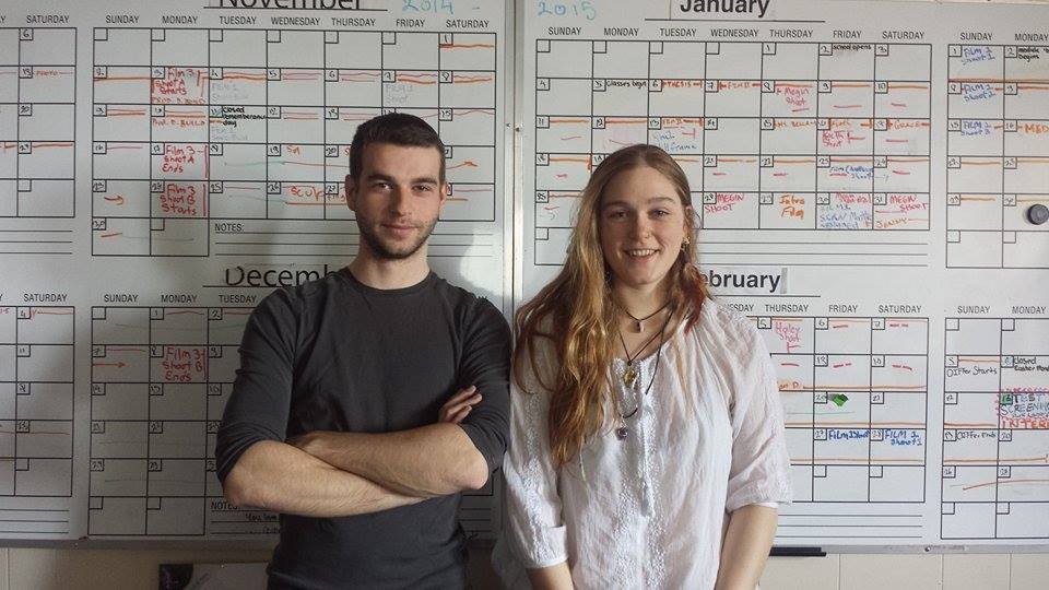 Daniel Crowther and Megin Peake, in front of the very daunting schedule of their past year