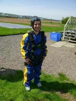 Holly after she had gone skydiving.