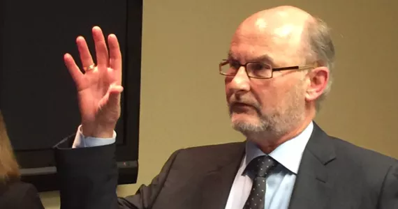 Lawyer Bruce MacIntosh speaks about his client, Ryan Millet, at a press conference on January 20. - KYLE SHAW