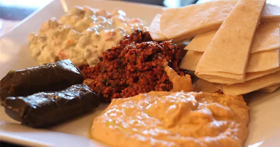 Ottoman’s mezze plate, built around the yummy kisir in the middle.