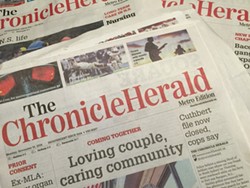 Recent print editions of Halifax's Chronicle Herald newspaper.