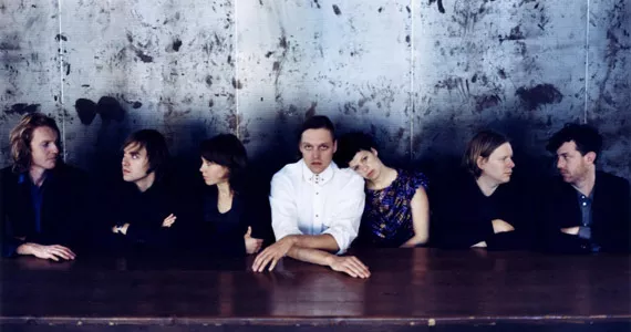 The core of Arcade Fire: Richard Reed Parry, Will Butler, Sarah Neufeld, Win Butler, Regine Chassagne, Tim Kingsburyand Jeremy Gara.