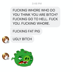 An example of messages Khan received and later shared on social media.