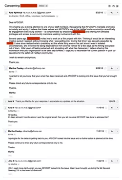This series of emails was posted to a Facebook discussion by someone who says they know the original complainant.