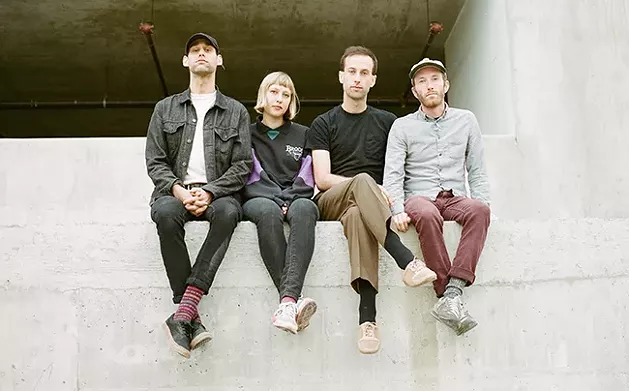 Nick Everett (second from right) says touring is making Mauno learn “to grow together.” - HENRY ACTESON