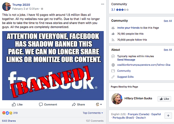 Misinformation mine: Facebook shuts down Halifax man’s pro-Trump trade