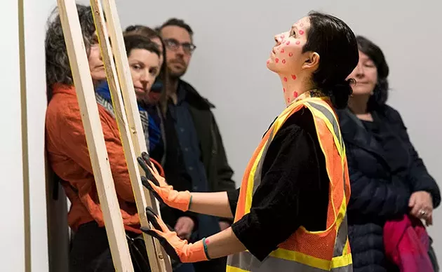 Hupfield performs at the MSVU Gallery. - IAN SELIG