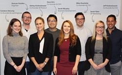 The core of the Harbr team, including co-founders Candace DeLorey, Ashley Kielbratowski, Dave Kim, Mike Ouellette and Jeff Kielbratowski. - SUBMITTED