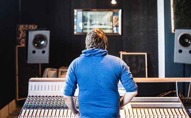Diego Medina at the Lodge's recording console. - RILEY SMITH