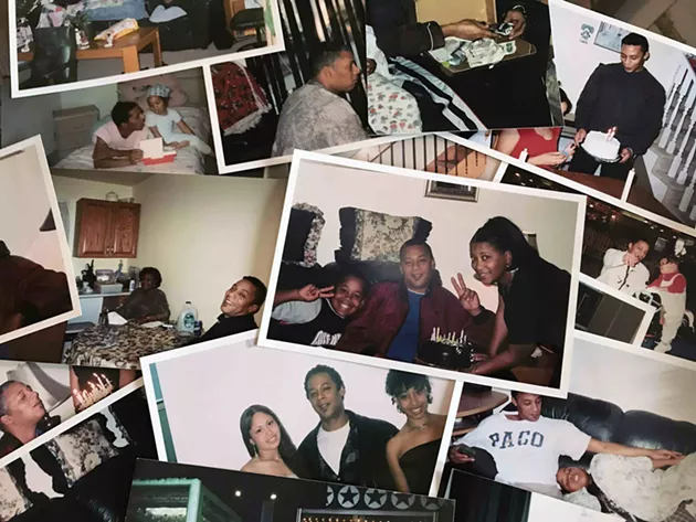 Randy Symonds pictured in family photos with his wife and children. - THE COAST