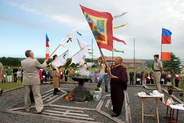 A purification ceremony before a program at Dorje Denma Ling. - PATRICIA ULLMAN