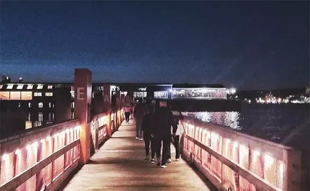Stroll across the sea bridge. - SARAH COOKE