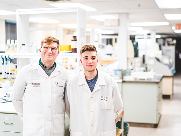 Landon Getz (left) and Maxxim Vigneau say more should be done to make 2SLGBTQ+ students feel welcomed in STEM departments. - DANIEL DOMINIC
