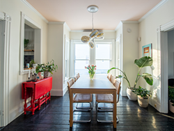 The red table at left and its potted plant remind Manning of her grandfather, mother and father: "There's quite a bit sentimental value in that one vignette." - RYAN WILLIAMS