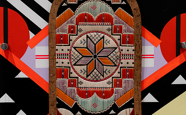Jordan Bennett's 2019 Art Gallery of Nova Scotia showcase, Ketu' elmita'jik, paired quillwork objects with painted murals for a dizzying array of shapes and colours. - RAW PHOTOGRAPHY STUDIO