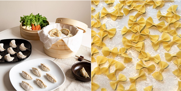 Gama by Lee dumplings, left, and Loner Pasta Co.