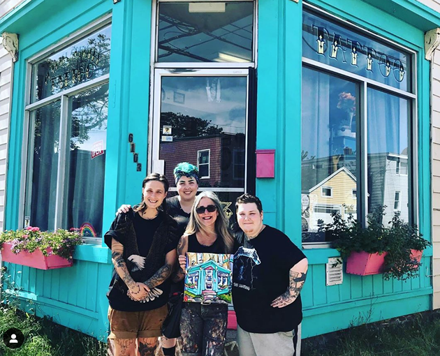 Outlaw Tatttoo adds a pop of colour to North Street with its bright teal shopfront. - INSTAGRAM