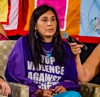 Darlene Gilbert testifies at MMIWG inquiry hearings in Membertou. - STEPHEN BRAKE