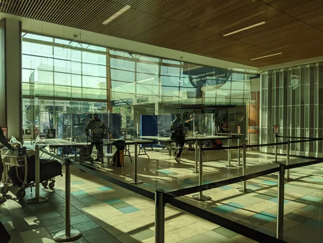 NS has set up a mini customs centre near the baggage claim at Halifax Stanfield International Airport for travellers arriving from outside the Atlantic bubble. - CAORA MCKENNA