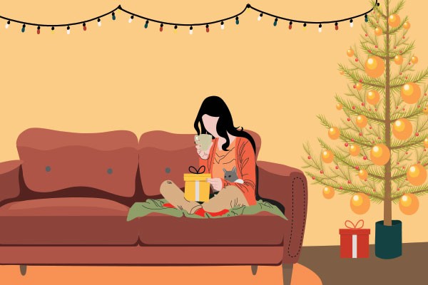 You might have to be alone by the tree this year, but there are ways to feel less lonely. - STOCK