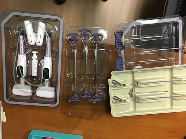 All of this ends up in the garbage after every surgery Christe performs. - SUBMITTED