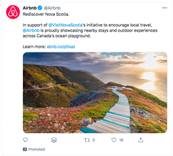 A screenshot taken on November 23, 2020 of a promoted post on Twitter.