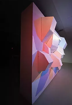 Another view of Frankie Macaulay’s re-imagined cardboard box installation at the SMU Art Gallery. - SUBMITTED
