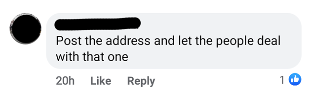 Comment on a Facebook post about Nova Scotia's current outbreak being tied to a family from Ontario having a BBQ.