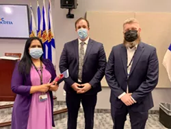 Doctor Sanjana Sridharan, Brian Comer and Matt White announced the new mental health day hospital, which will open mid-April. - THE COAST