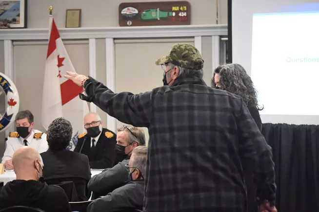 DND comes under fire in public feedback session on proposed Hartlen Point warship testing site