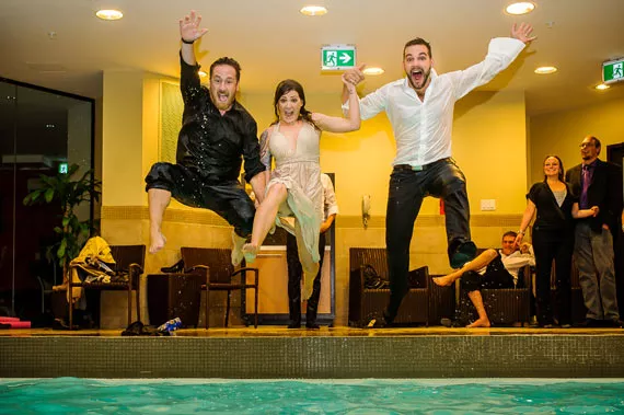 Liam Hennessey (left) will do nearly anything to make his clients happy. Cannonball included. - APPLEHEAD STUDIO