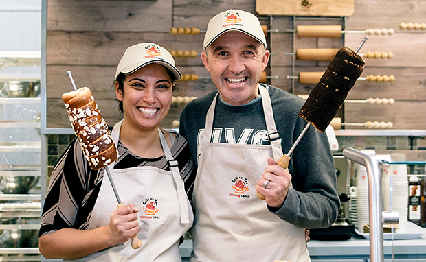 Orit and Andre Paunescu are coming in hot with their chimney cakes. - NXN PHOTOGRAPHY