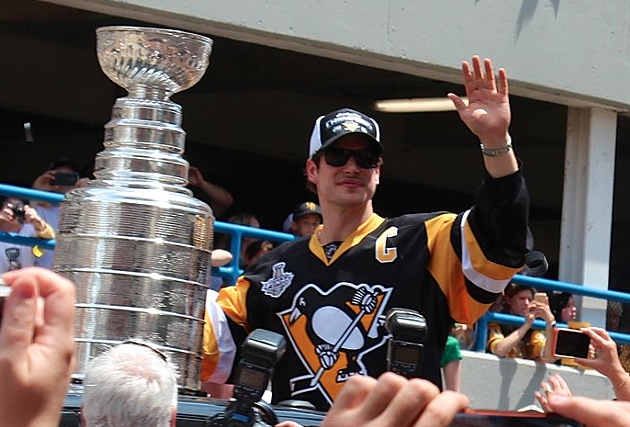 Crosby at the Penguins’ victory parade last year in Pittsburgh, Pennsylvania. - DAVEYNIN, VIA WIKIMEDIA