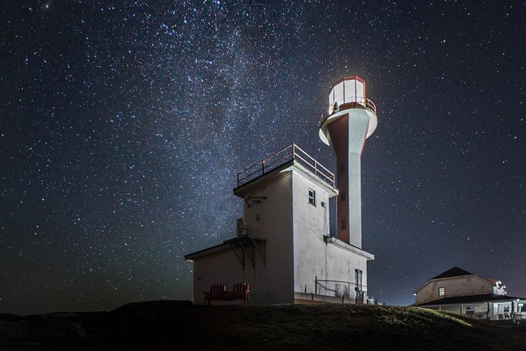The starry nights at Cape Forchu's historic lighthouse are incredible.