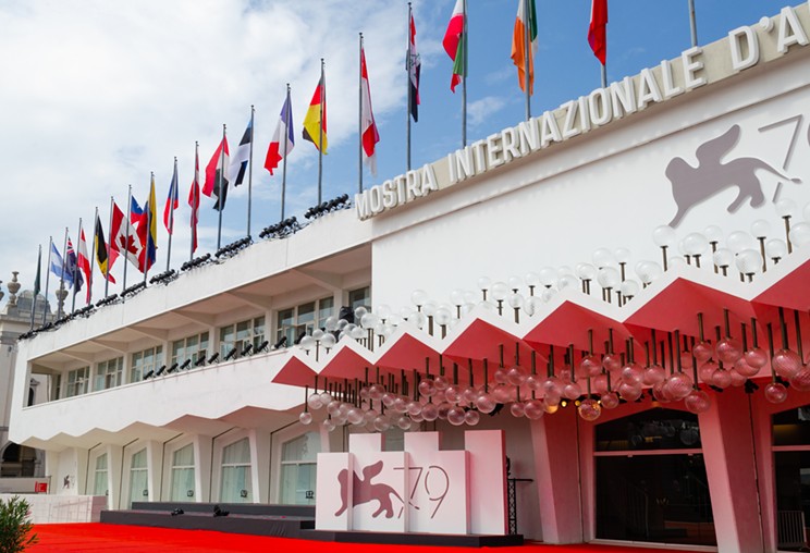 The red carpet and main stage of the 2022 Venice International Film Festival, which opens tonight, August 31, in Venice, Italy.