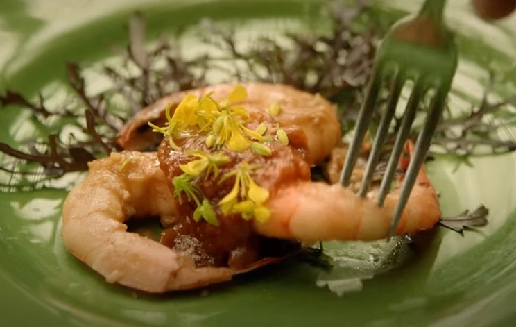 Be warned, Sally Schmidt's descriptions of French Laundry dishes, like this gingered shrimp with mustard and chutney, will make you hungry.