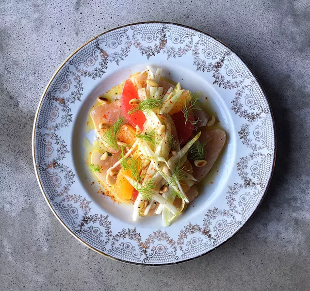 Silky raw albacore, clementine, grapefruit, endive and fennel. - ANNIE BRACE-LAVOIE
