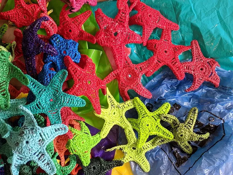Jane Whitten shows how to make art out of plastic bags. - JANE WHITTEN