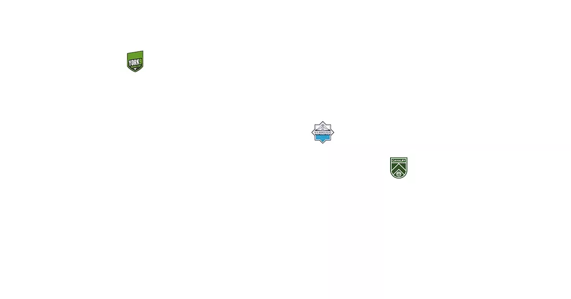 Canadian Premier League team logos for York 9 FC, HFX Wanderers and Cavalry FC. - THE COAST
